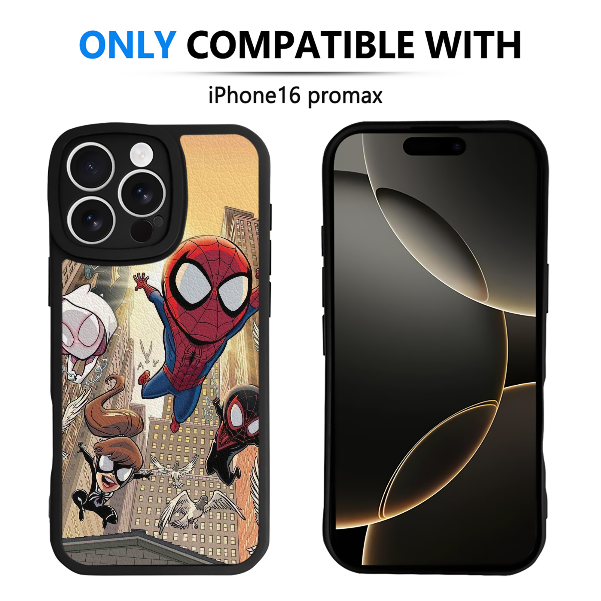 Spider Man スパイダーマン 【iPhone 16シリーズ対応】シリコンスマホケース（レザー調） 材質：シリコン